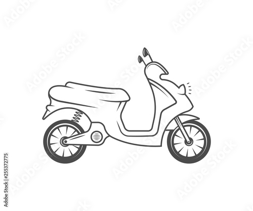 Retro Illustration of Moped.