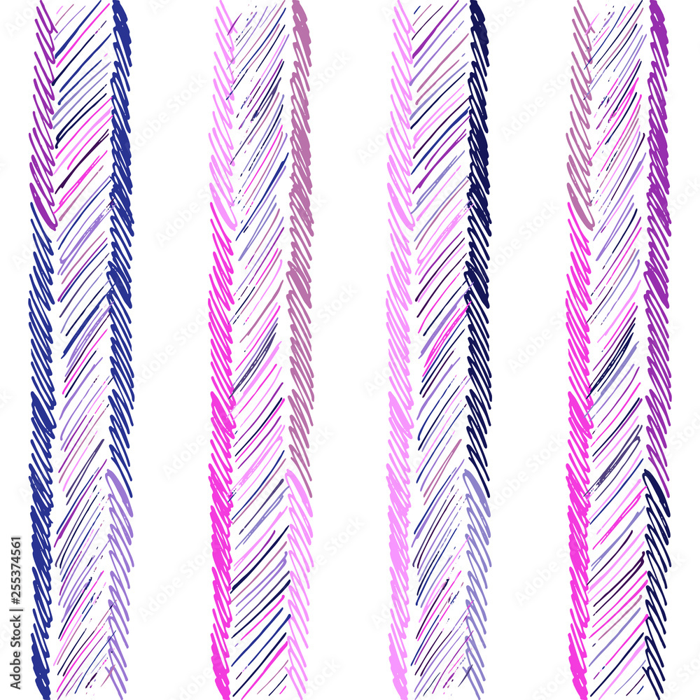 Obraz premium Seamless pattern hand drawn ink stripes and line. Simple sketchy wallpaper. School color ink.
