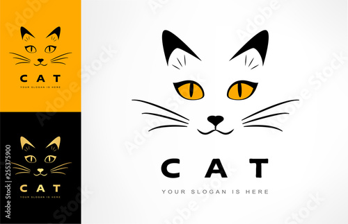cat muzzle logo vector. animal illustration.
