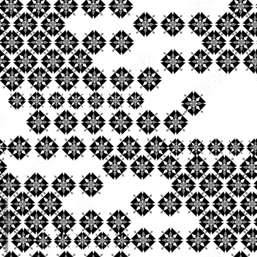 Simple ornament white and dark illustration with etnic arabic. Geometric ornament pattern.