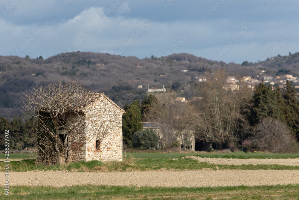 landscapes of Provence, near the village of Donzère, France
