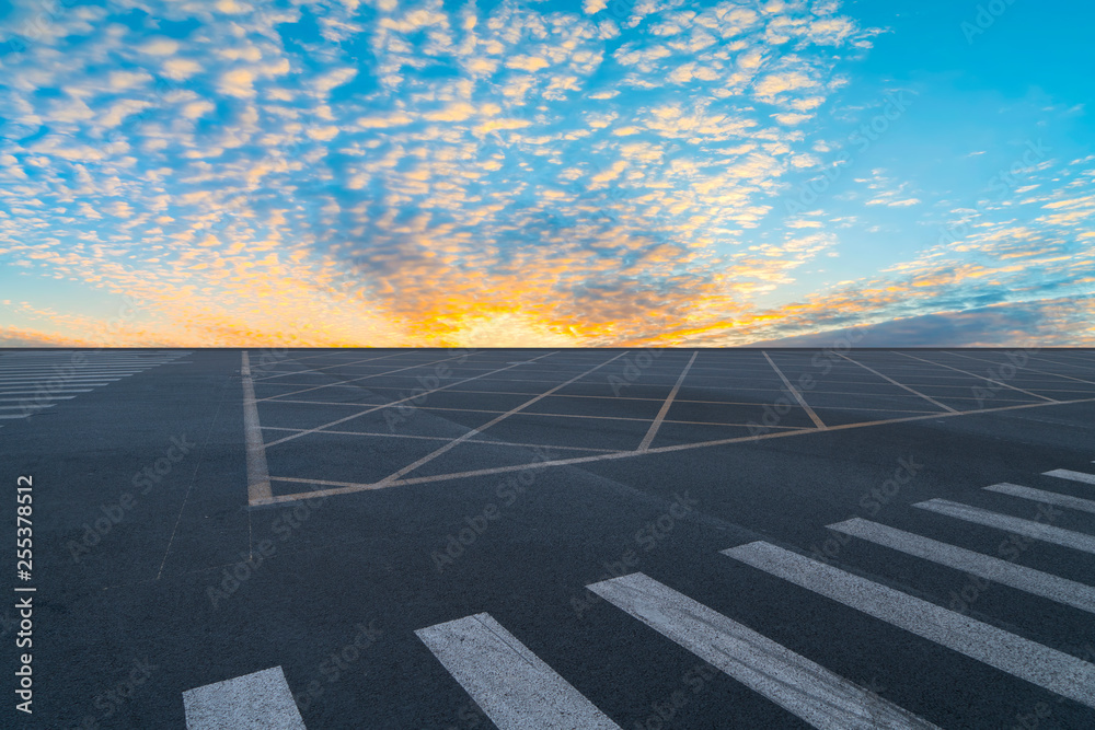 Road surface and sky cloud landscape..