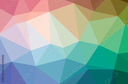 Illustration of abstract Blue  Yellow  Green And Red horizontal low poly background. Beautiful polygon design pattern.