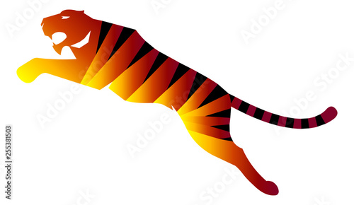 tiger jump vector illustration