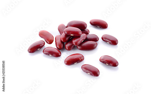 red beans on white background