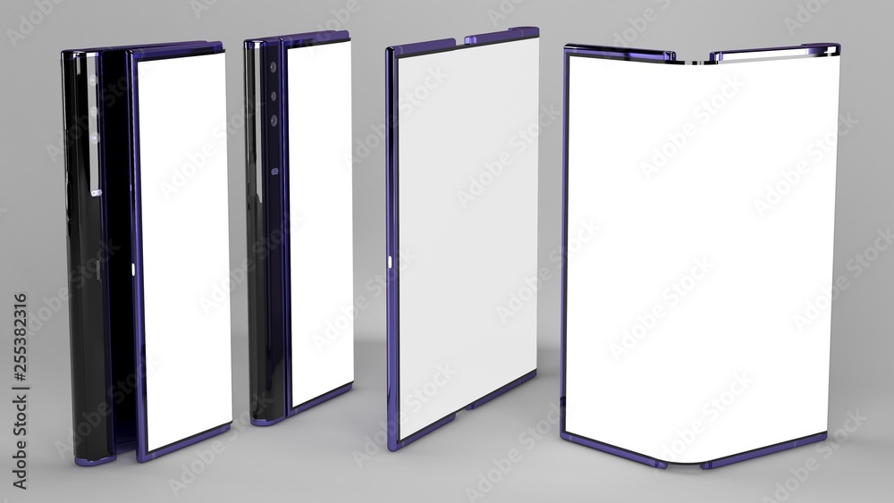 Folding Phone of background, 3d render Folding Phone of background, 3d render
