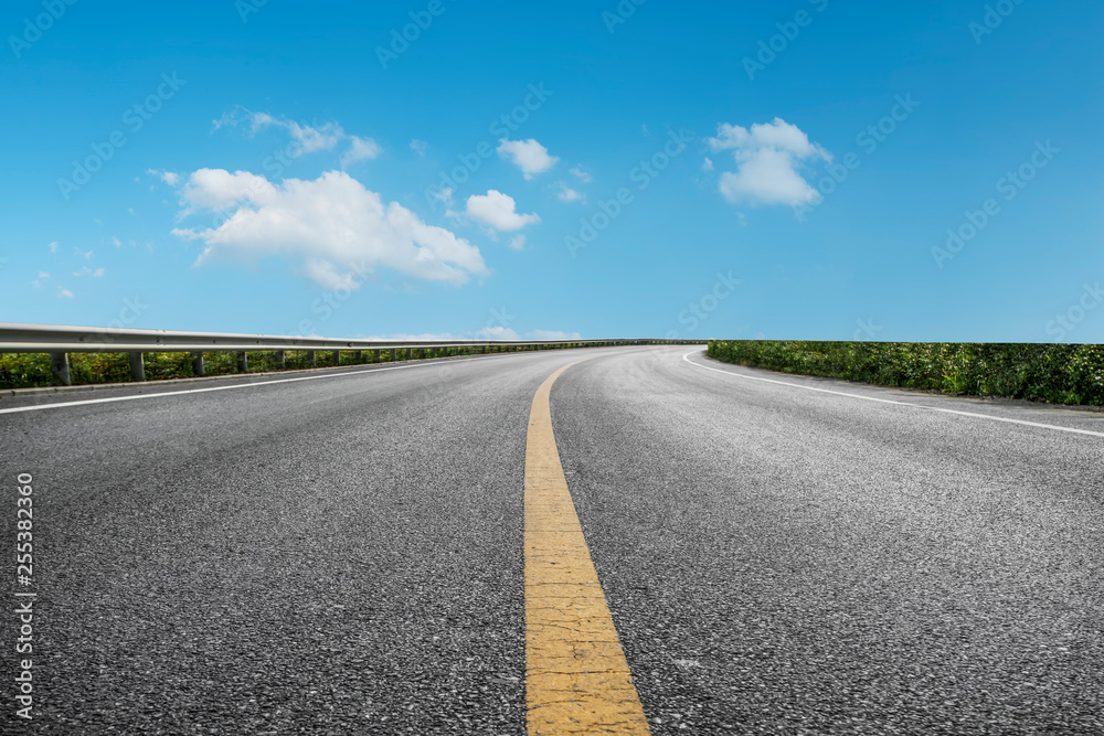 Road surface and sky cloud landscape..