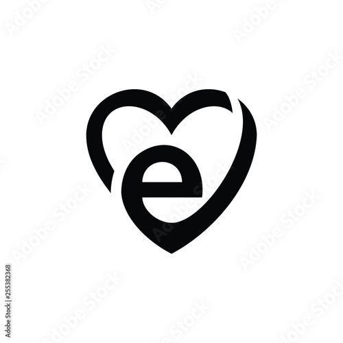 letter e love icon