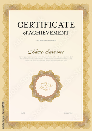 Modern certificate template
