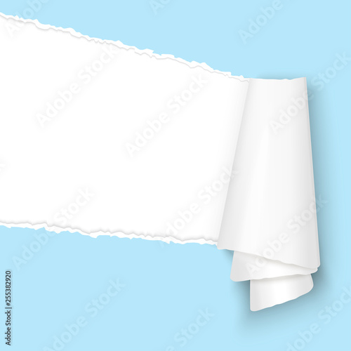 ripped open paper light blue
