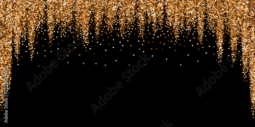 Red round gold glitter luxury sparkling confetti. 