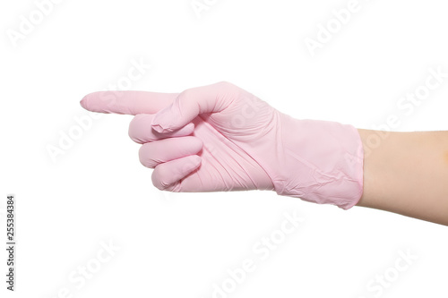 Medical Pink gloves from nitrile latex.