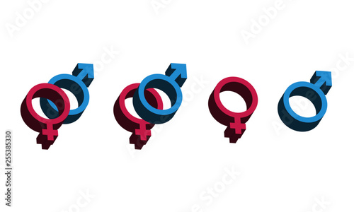 symbole 3D genre Masculin Féminin