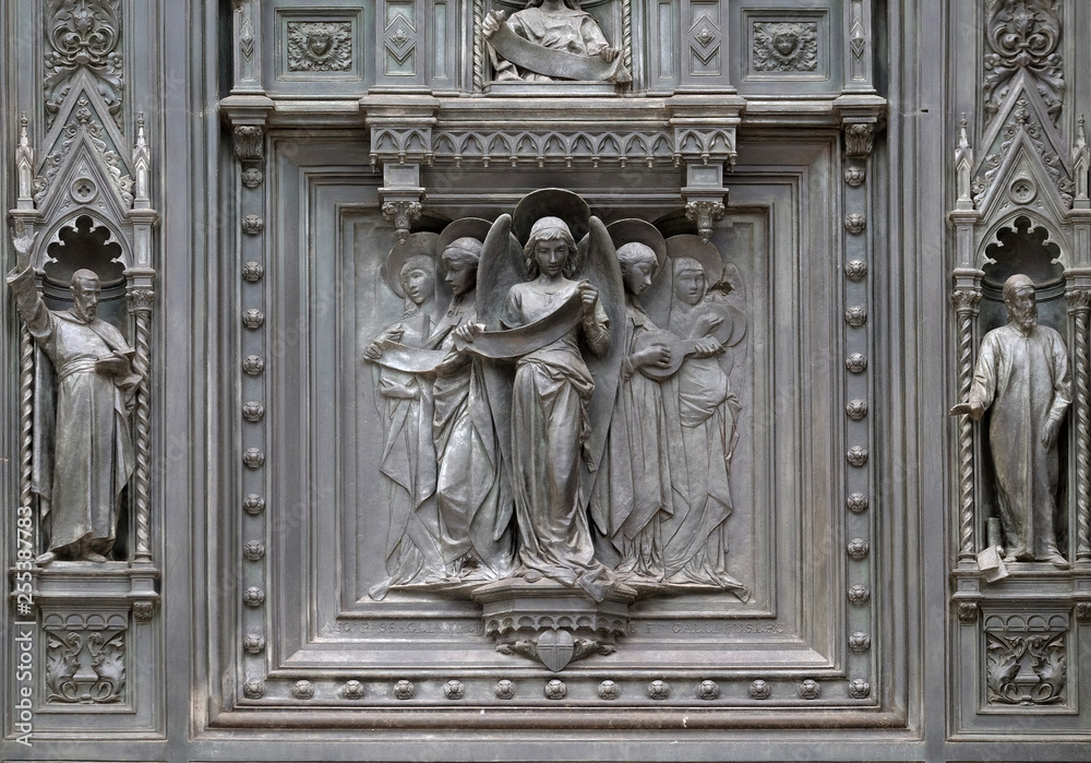Detail of door of Cattedrale di Santa Maria del Fiore (Cathedral of Saint Mary of the Flower), Florence, Italy