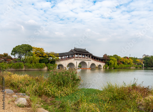 Ancient bridge in Wuxi Li lake Scenic Area