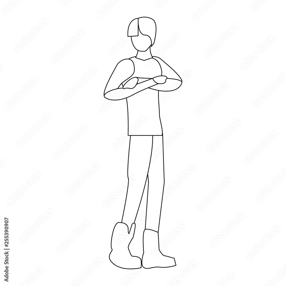man standing linear man standing linear