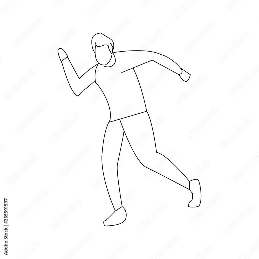 man standing linear man standing linear