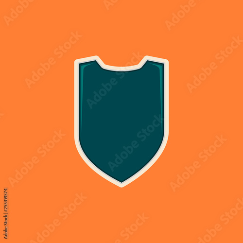 Free Download Blank shield shape badge template for logo or any purposes in tosca color - GFXLoad