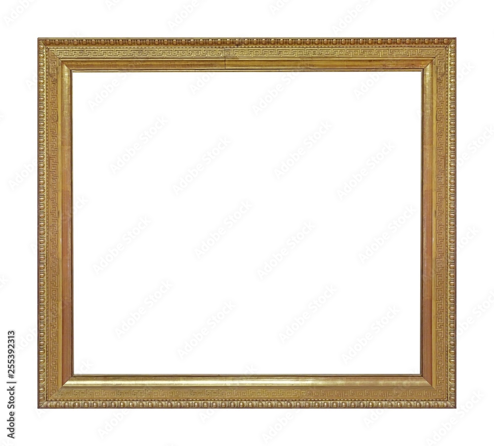 Golden frame for paintings, mirrors or photo isolated on white background Golden frame for paintings, mirrors or photo isolated on white background