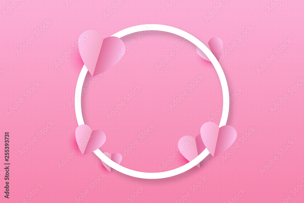 Vector realistic isolated frame with hearts for Mothers Day for template covering on the knitting pink background. Vector realistic isolated frame with hearts for Mothers Day for template covering on the knitting pink background.