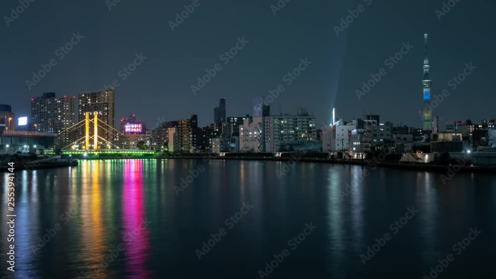 橋,電波塔,夜景,ライトアップ