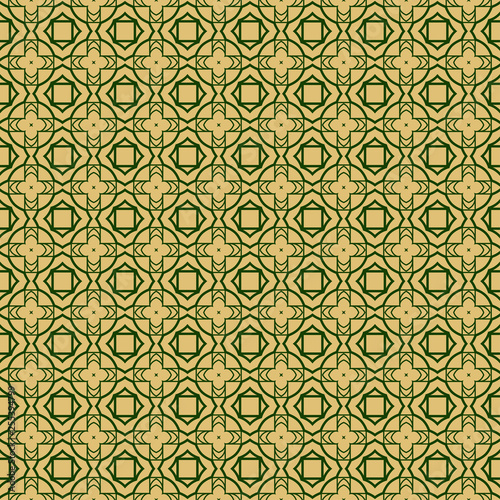 Modern Decorative Seamless Abstract Geometric Pattern. Vector Colored Illustration. Paper For Scrapbook. Green olive color