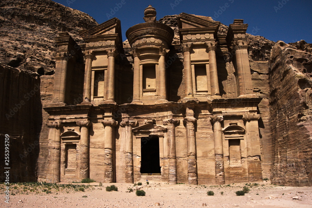 Petra is a famous archaeological site in Jordan's southwestern desert. Dating to around 300 B.C.