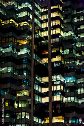 Office building at night, Sydney, Australia
