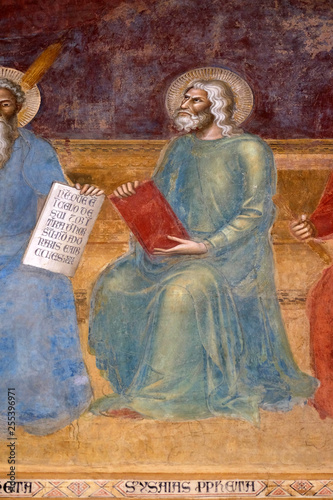 Isaiah, detail of the Triumph of St. Thomas Aquinas, fresco by Andrea di Buonaiuto, Spanish Chapel in Santa Maria Novella church in Florence, Italy photo