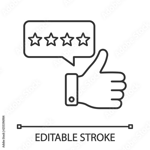 Five star rating linear icon