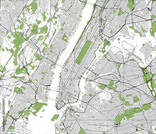 map of the New York City, NY, USA