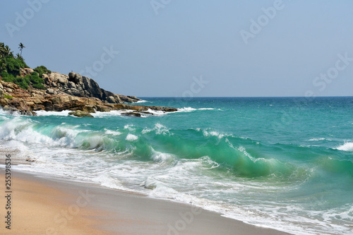 India, Kerala. Beach of the Indian ocean in spring
