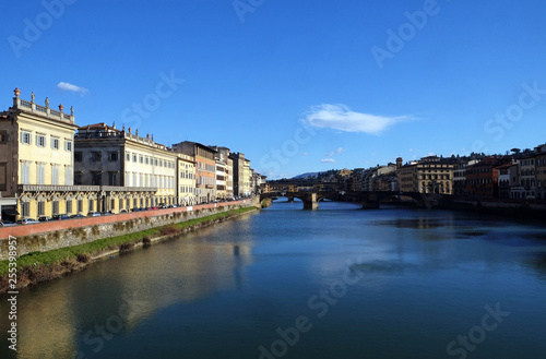 Buildings facing onto the River Arno, Florence, Tuscany, Italy