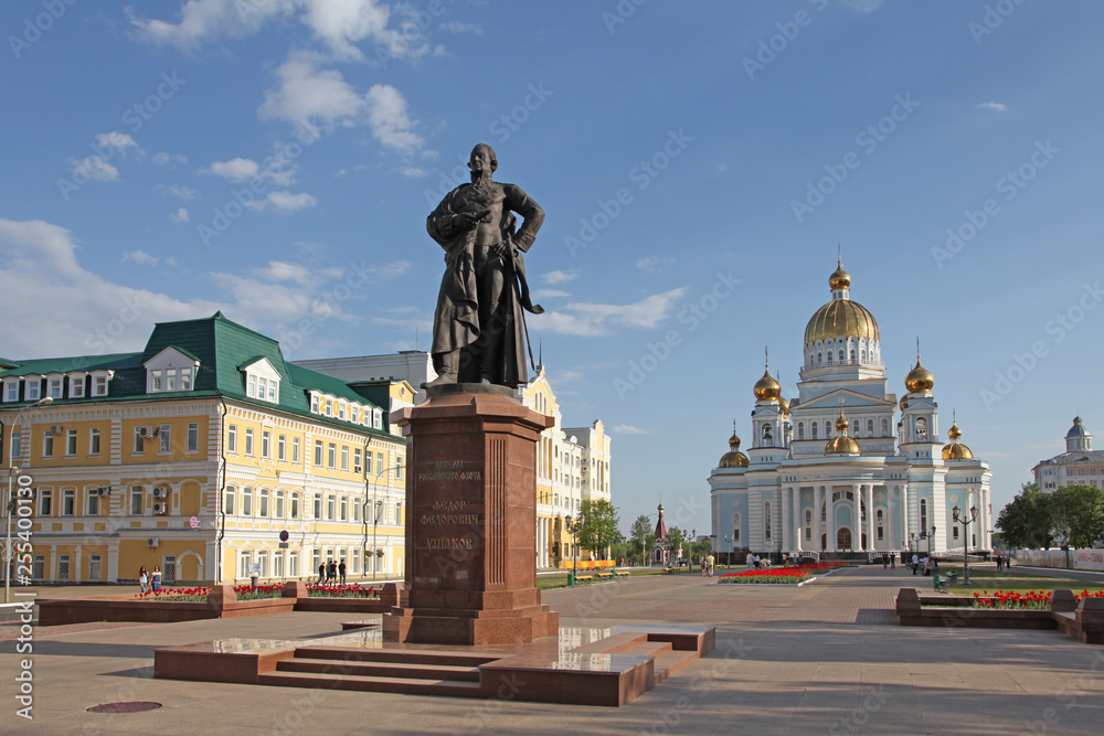 The Cathedral of St. Theodore Ushakov with monument