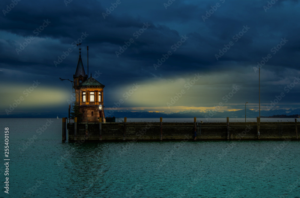 lighthouse in the harbor