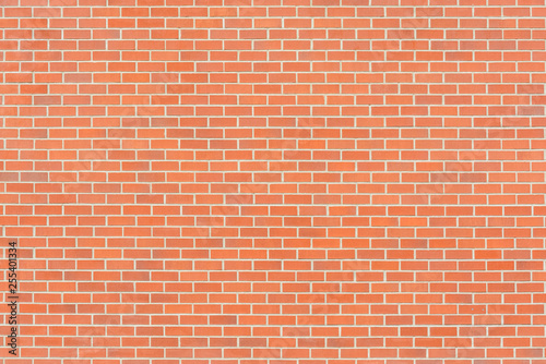New red brick wall texture background with grey grout filling