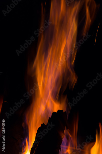 gleam flame on  black background