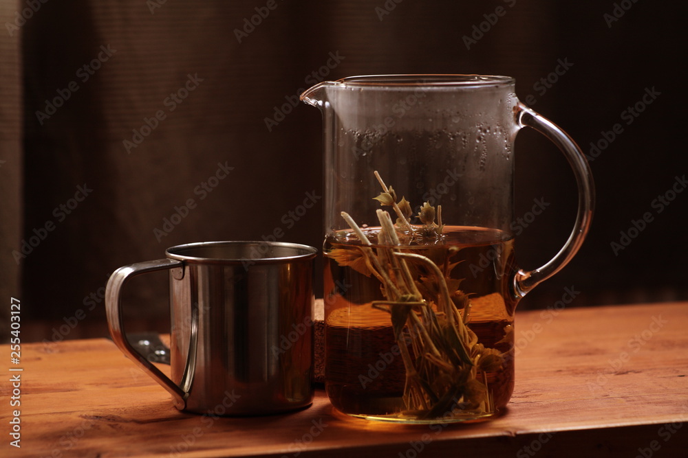A cup of warm herb tea A cup of warm herb tea