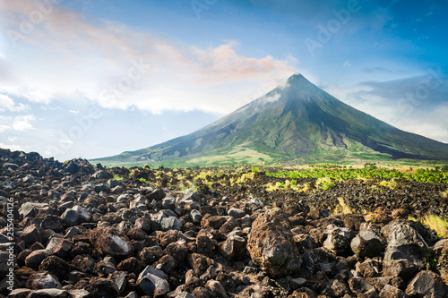 Mayon Volcano is an active stratovolcano in the Philippines. photo