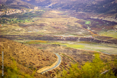 Travelling away from the Alassa Dam to the open road and fields in the heart of the Country Cyprus photo
