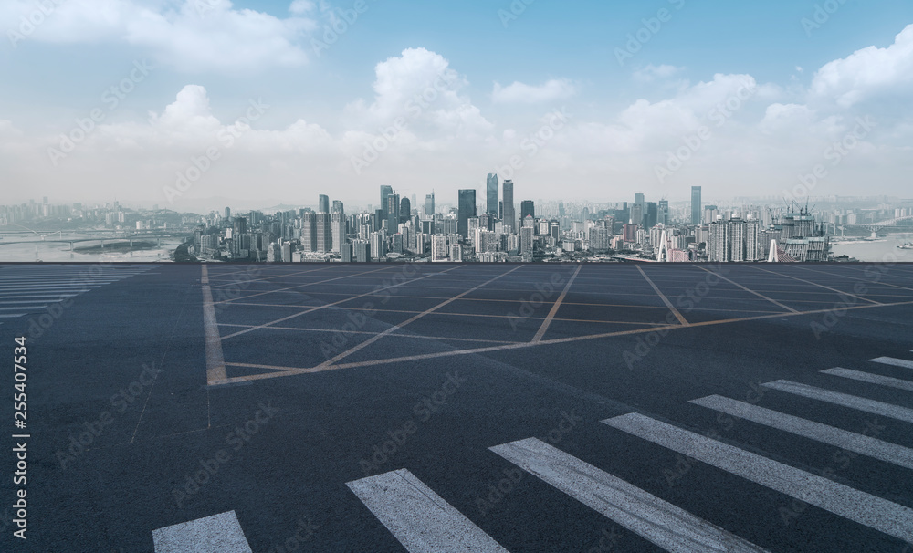 Fototapeta premium Urban Road, Highway and Construction Skyline