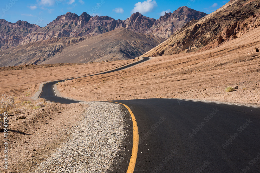 Scenic road in the desert of Death valley national park, USA