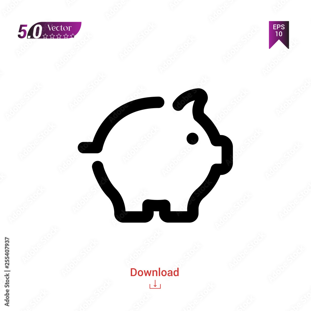 Outline piggy-bank icon isolated on white background. Best modern. Graphic design, mobile application, beauty icons 2019 year, user interface. Editable stroke. EPS10 format vector illustration Outline piggy-bank icon isolated on white background. Best modern. Graphic design, mobile application, beauty icons 2019 year, user interface. Editable stroke. EPS10 format vector illustration