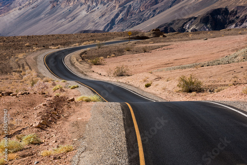 Scenic road in the desert of Death valley national park, USA