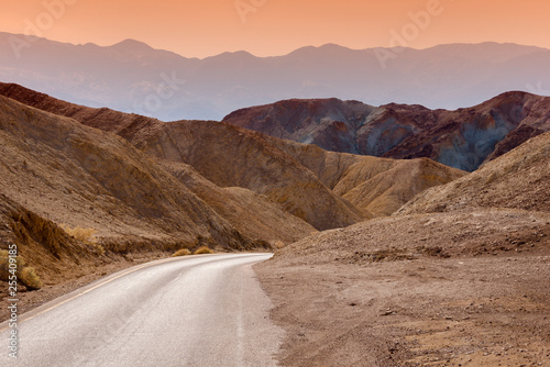 Scenic road in the desert of Death valley national park  USA
