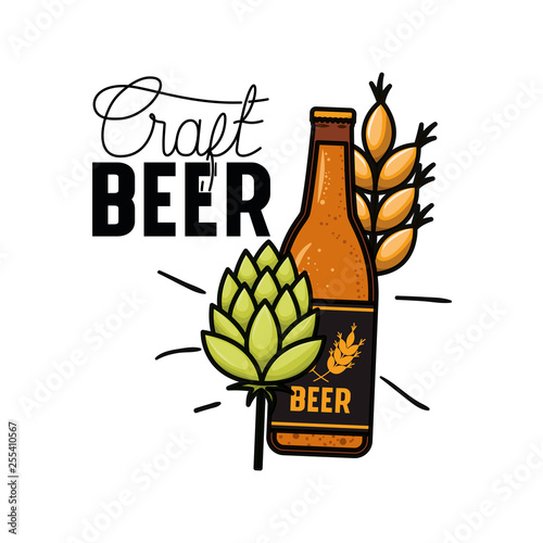 craft beer label isolated icon