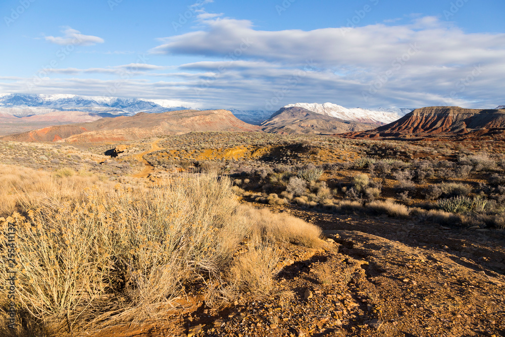 Breathtaking early morning mountain landscape between Springdale and Rockville, near Zion National Park, Utah, USA