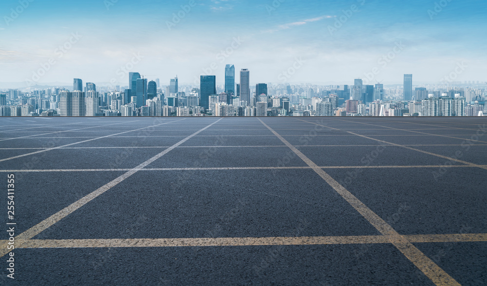 Fototapeta premium Urban Road, Highway and Construction Skyline