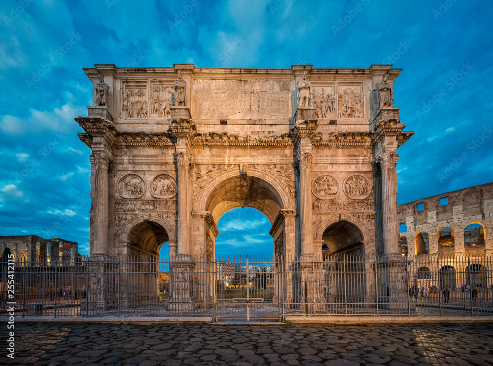 Arch of Trajan in the blue hour
