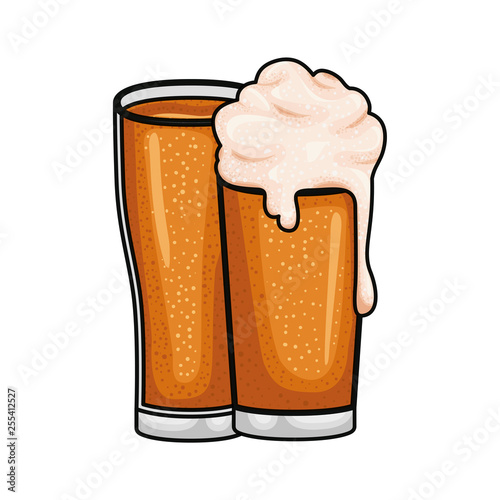 beer with foam isolated icon